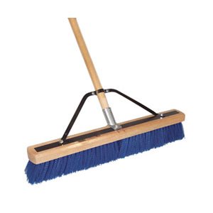 DQB 24" STEEL BLUE HD POLY SWEEP WITH HANDLE